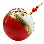 Boule de Noël en porcelaine avec perles et strass 8 cm, référence 03, vue complémentaire 1