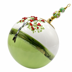 Boule de Noël en porcelaine avec perles et strass 8 cm, référence 06, vue complémentaire 1