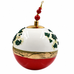 Boule de Noël en porcelaine avec perles et strass 8 cm, référence 07, vue complémentaire 5