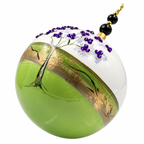 Boule de Noël en porcelaine avec perles et strass 8 cm, référence 09, vue complémentaire 1