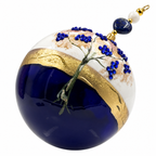 Boule de Noël en porcelaine avec perles et strass 8 cm, référence 11, vue complémentaire 1