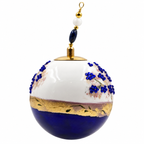 Boule de Noël en porcelaine avec perles et strass 8 cm, référence 11, vue complémentaire 3
