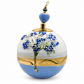 Boule de Noël avec perles et strass 8 cm – Réf. 12 – Bleu clair et cœur bleu, vue de face