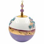 Boule de Noël en porcelaine avec perles et strass 8 cm, référence 15, vue complémentaire 3