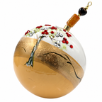 Boule de Noël en porcelaine avec perles et strass 8 cm, référence 16, vue complémentaire 1