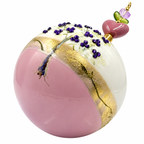 Boule de Noël en porcelaine avec perles et strass 8 cm, référence 17, vue complémentaire 1