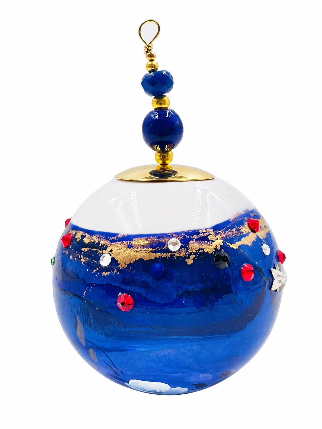 Boule de Noël avec perles 7 cm — Réf. 09 — vue principale